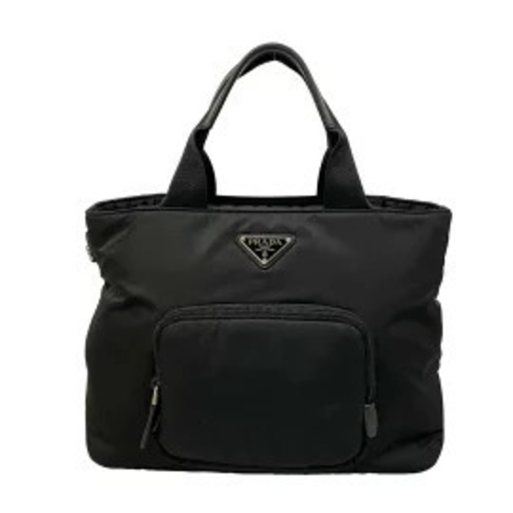 Prada Padded Tote Bag Re Black Leather